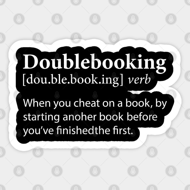 Doublebooking Funny Reading Book Lover Sticker by White Martian